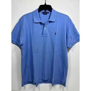 Ralph Lauren Polo Shirt Womens Large Classic Fit Short Sleeve Casual Blue
